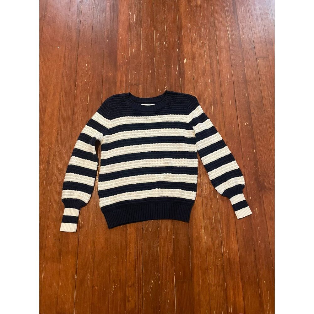 Loft Petite Nautical Striped Knit Sweater